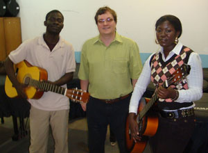 Steve Beck with Students from Evelyn Hone College